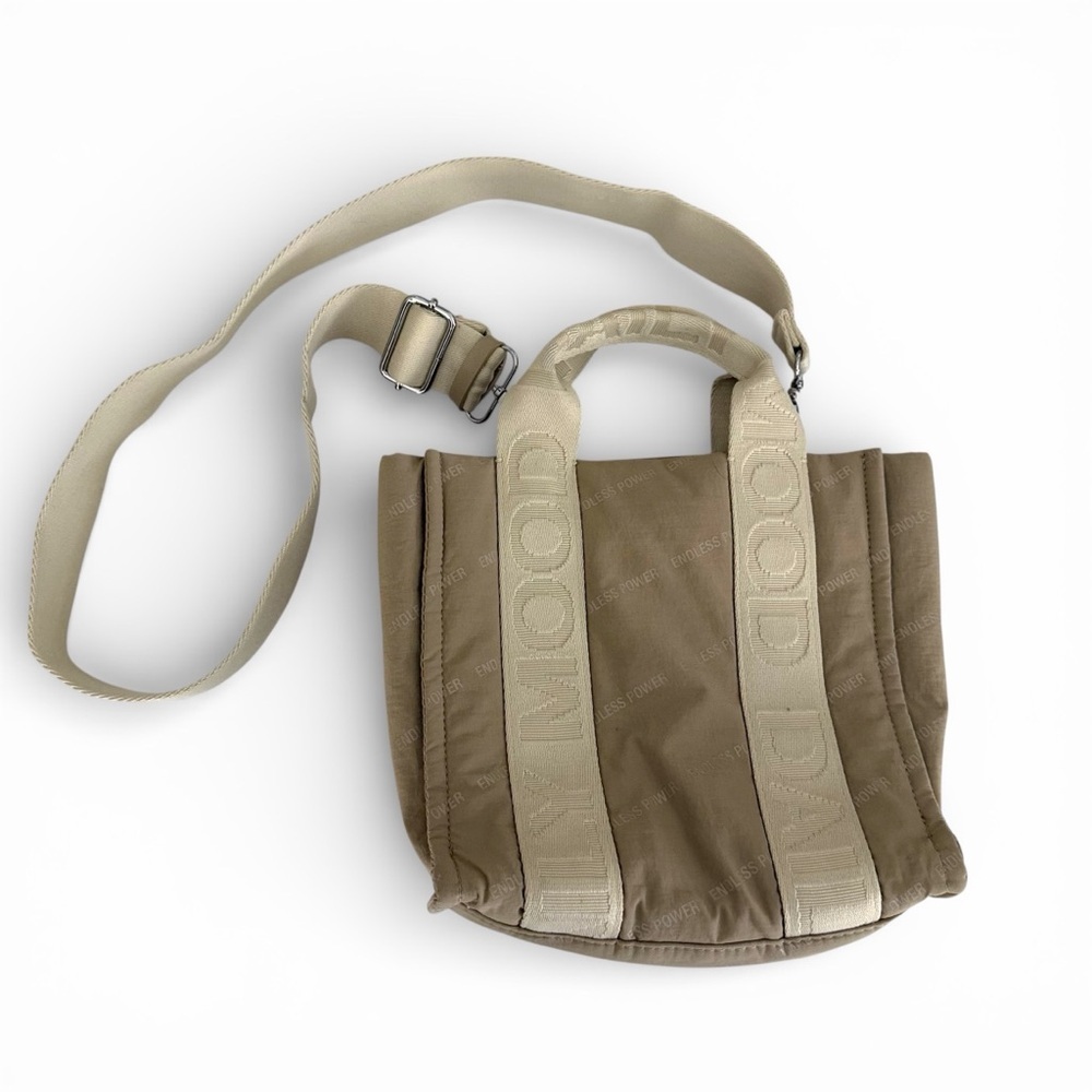 ZARA Beige Nylon Mini Tote shoulder Bag Everyday Casual Streetwear os